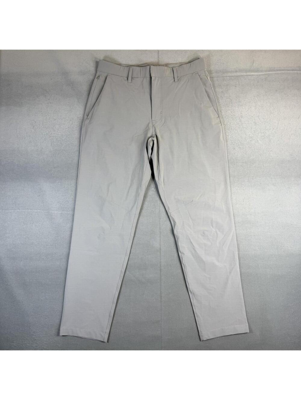 Fabletics The Only Pant Mens Small Gray Performance Tapered Stretch Zip Pocket
